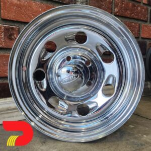 LLANTA R14 5X114.3 CROMADAS RETRO